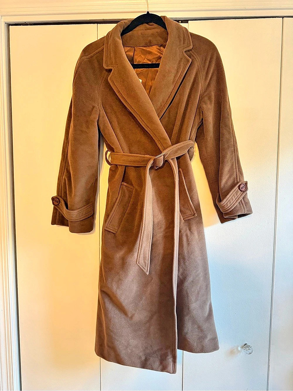 Vintage Juli De Roma Kajjmir Belted Brown Coat M